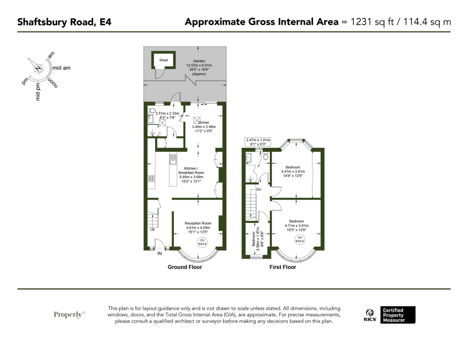 Floorplan for Shaftesbury Road, London, E4